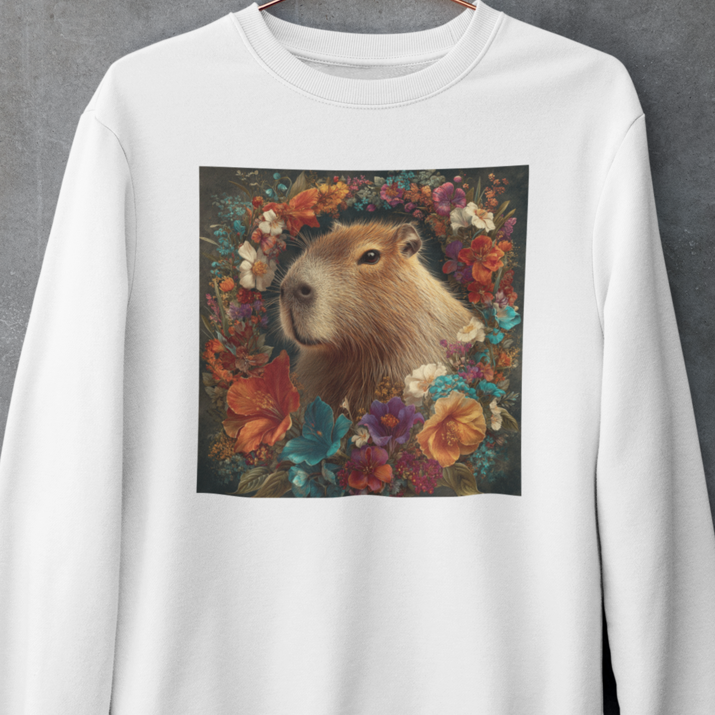 [休閒透氣] [寬鬆落肩版型] 花花水豚 長袖